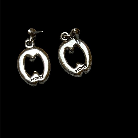 Monet silver tone earrings with rhinestones - Picture 2 of 4